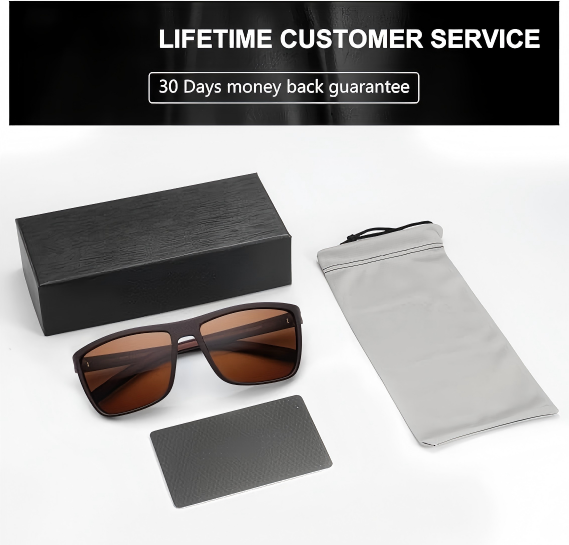 Polarized Sunglasses for  Lightweight TR90 Frame UV400 Protection Square Sun Glasses