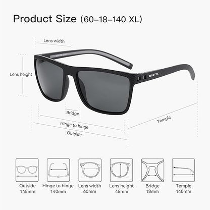 Sunglasses for Lightweight  Frame UV400 Protection Square Sun Glasses