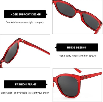 Polarized Sunglasses for Women UV400 Protection Retro Cute Fashion Cateye Sun Glasses